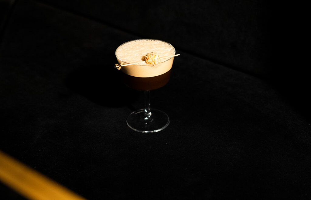 espresso martini cocktail with giotto